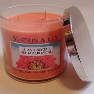 Vintage Slatkin and Co. ISLAND NECTAR Tropical Scent Three Wick Candle BBW BNIP